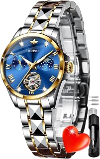OLEVS Ladies Luxury Luxury Rose Gold Diamond Bling Watch Set Wrist Watch Necklace Bracelet