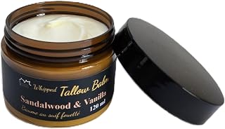 Whipped Tallow Balm 120 ml - Sandalwood & Vanilla. Made in Canada.