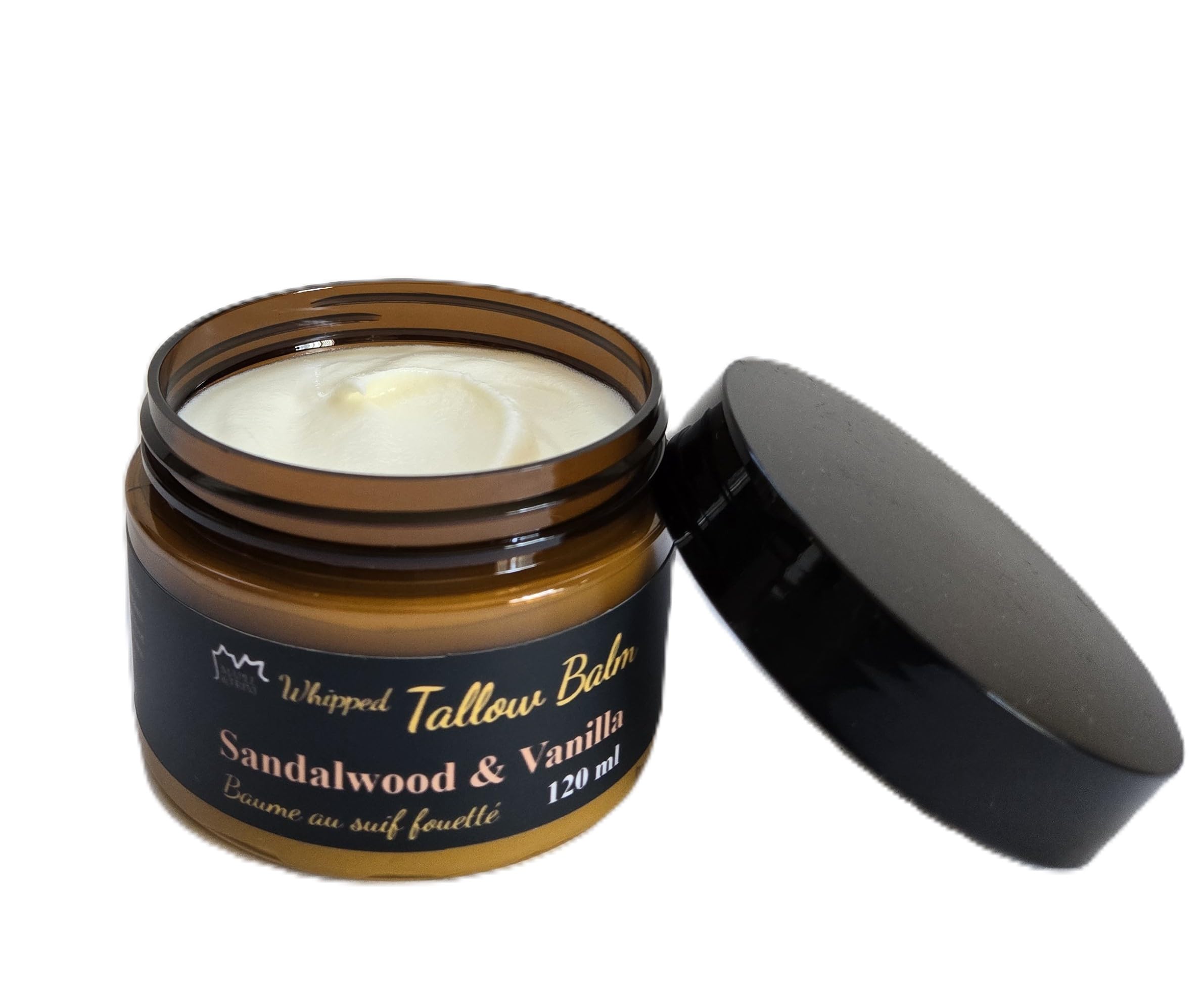 Whipped Tallow Balm 120 ml - Sandalwood & Vanilla. Made in Canada.