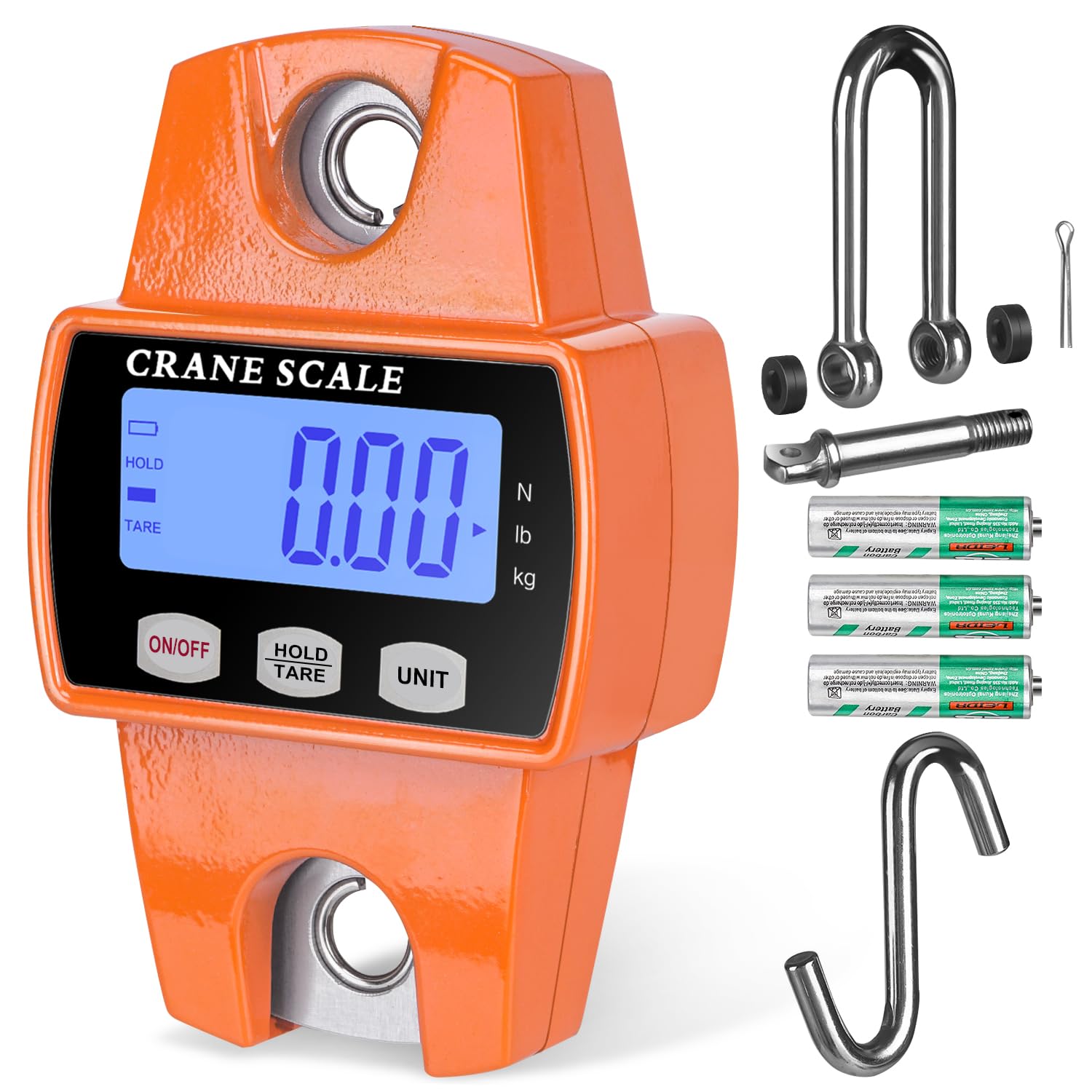 ROMECH 660lb Digital Hanging Scale, Aluminum Crane Scale with Hooks | 300KG Heav