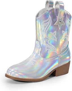 DREAM PAIRS Girls Cowboy Cowgirl Western Boots