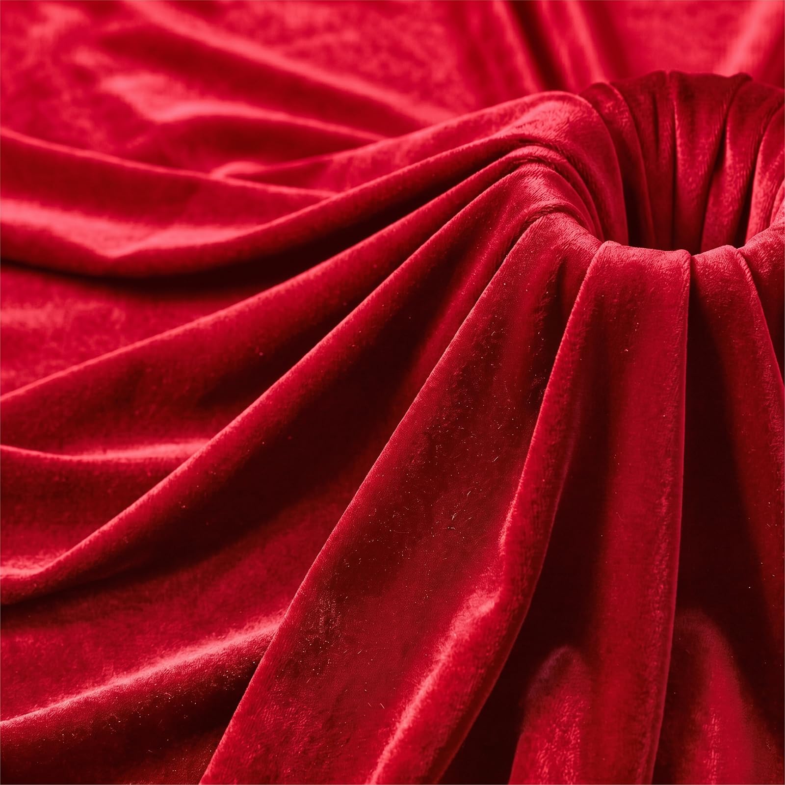DrWeave Stretch Velvet Fabric by the Yard Red 60 Inch Wide 1 Yard | 90% Polyeste