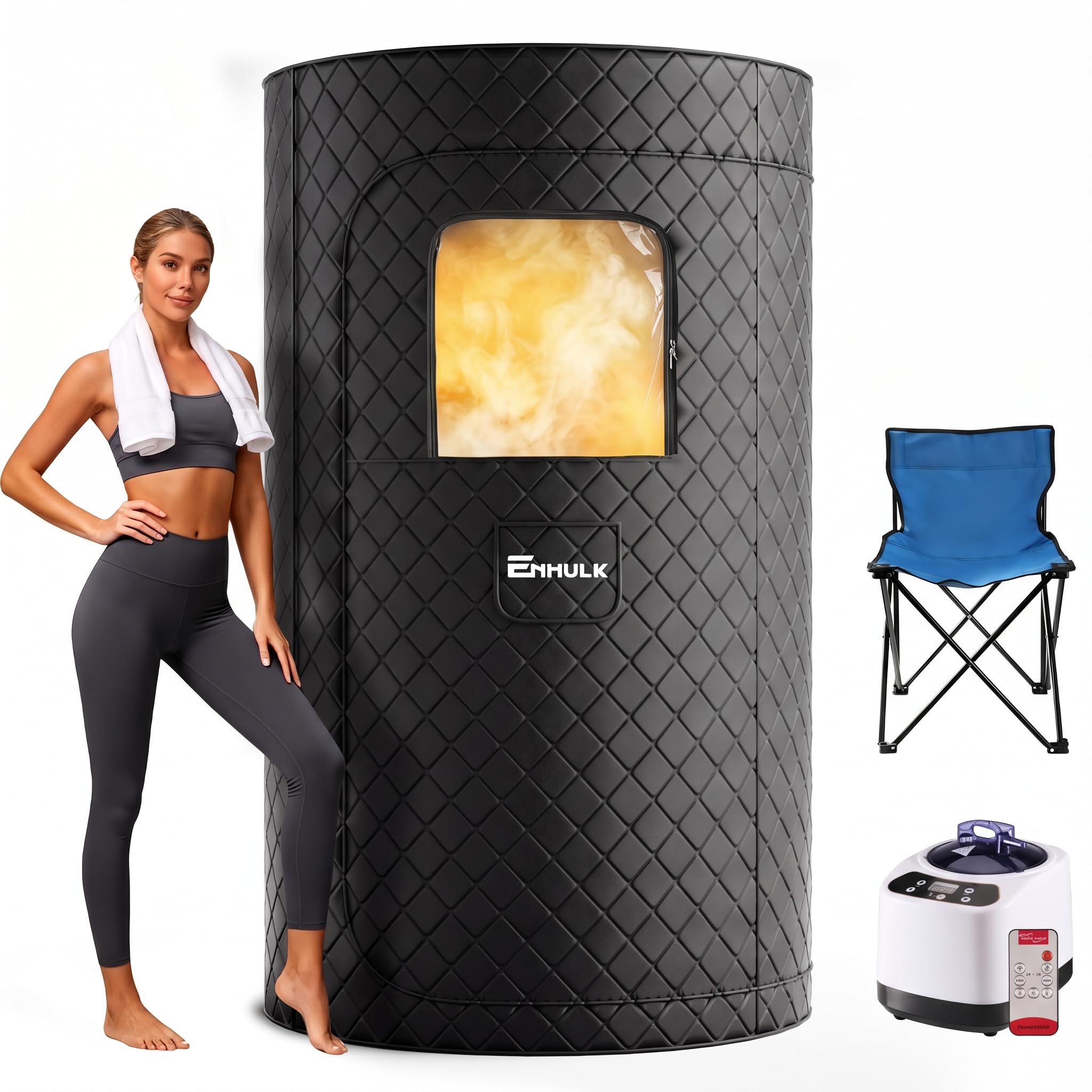 Portable Steam Sauna for Home, 43.3" x 43.3" x 71" for 1 Person Sauna Box | 3L 1