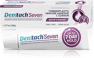 Denttach Seven Denture Adhesive, Thermoplastic Denture Adhesive Up to 7 Days, Extra Strong Waterproof, Secure Denture Grip & Cushion, Refit, Reliner for Upper & Lower Dentures, Comfortable, Zinc Free