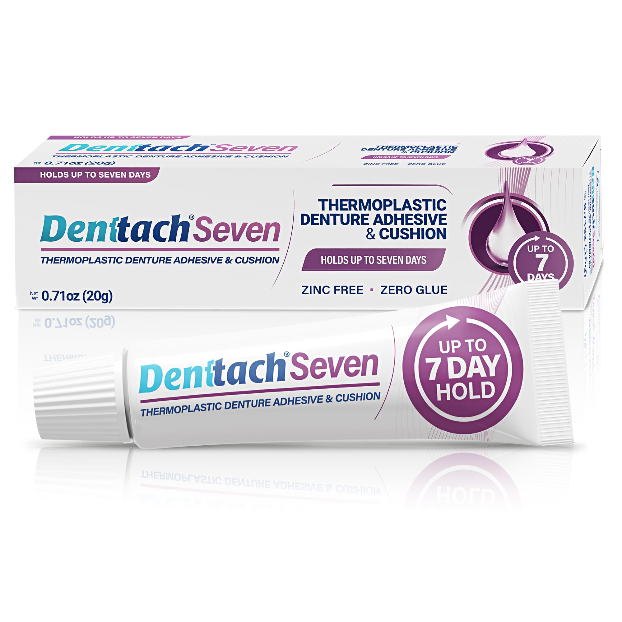 Denttach Seven Denture Adhesive, Thermoplastic Denture Adhesive Up to 7 Days, Ex