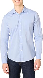 Amazon Essentials Men's Casual Long Sleeve Straight Fit Poplin Shirt