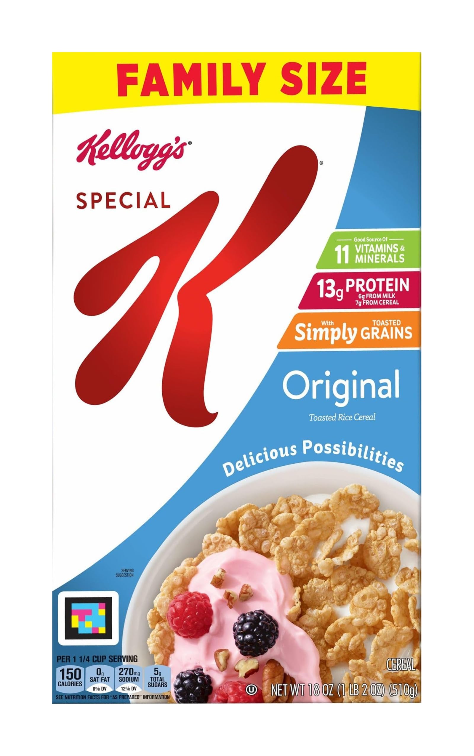 Kellogg's Special K, Breakfast Cereal, Original, Made with Folic Acid, B Vitamin