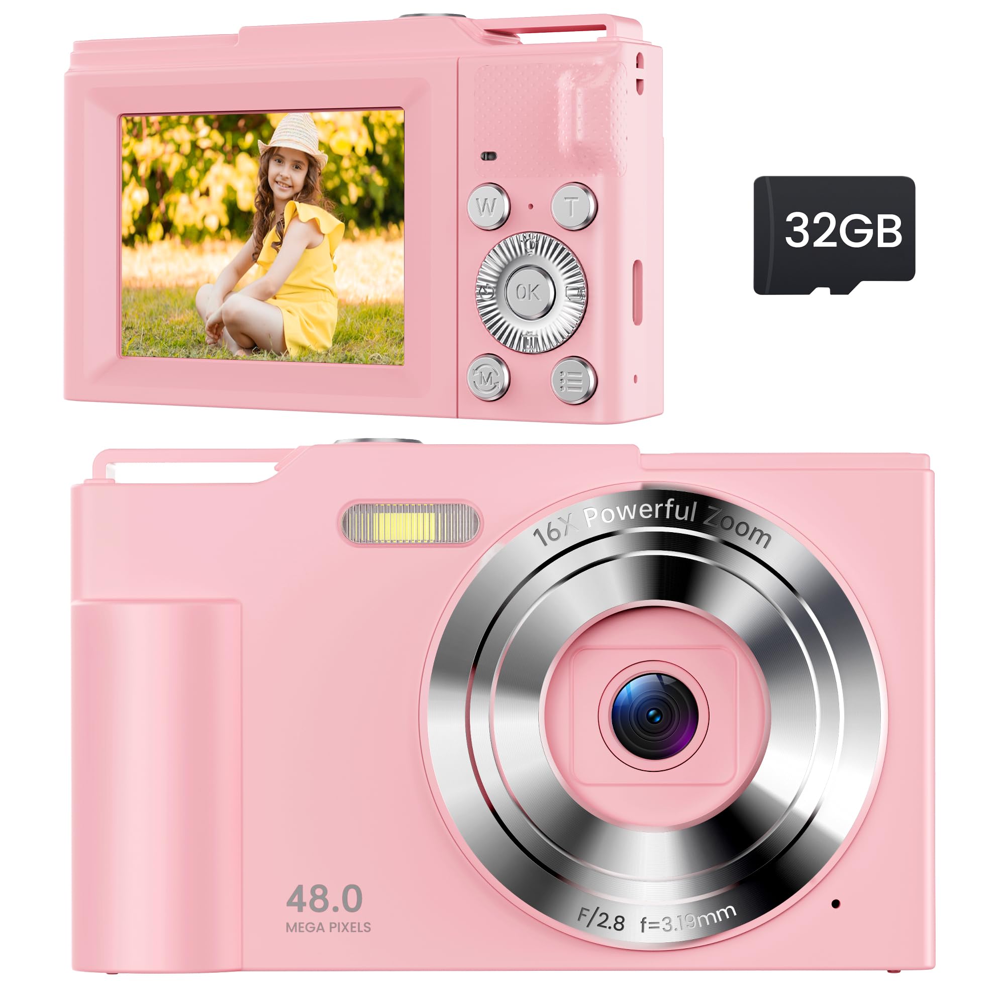 Digital Camera for Kids: Pink Camera for Teens - Christmas Birthday Gifts for Gi