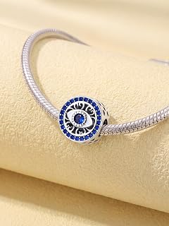 1pc Silver Plated Fashion Devil Eye Lucky Grass Mother Angel Travel Series for Women Bracelets Bracelets DIY Jewelry Making and Daily Outfits Matching Jewelry