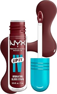 NYX Professional Makeup Moisturising Lip Gloss and Lip Stain, 2 in 1, Up to 12 Hours Care, Lip IV Hydrating Gloss Stain, Long-Lasting Lip Tint, Colour: Mauve N' Moist!