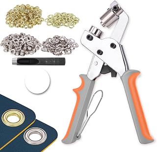 ZAPSIFOU Grommet Tool Kit with 200 Sets 3/8 Inch 10mm Grommets, Heavy Duty Grommet Kit, Grommets Pucher with Hole Punch and Eyelets, Eyelet Pliers Kit for Tarp, Fabric, Banner, Canvas, Leather