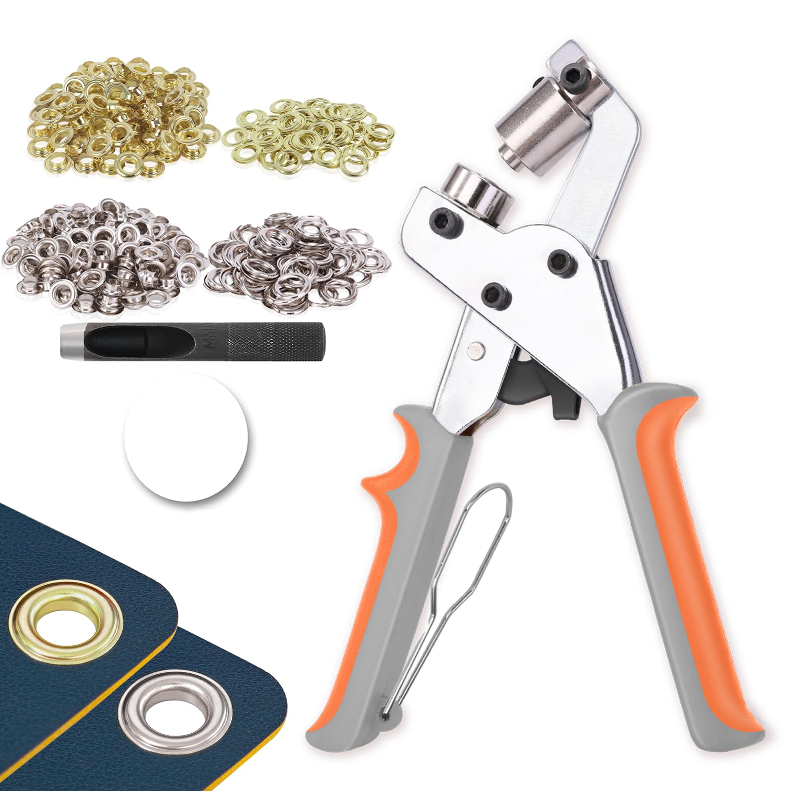ZAPSIFOU Grommet Tool Kit with 200 Sets 3/8 Inch 10mm Grommets, Heavy Duty Gromm