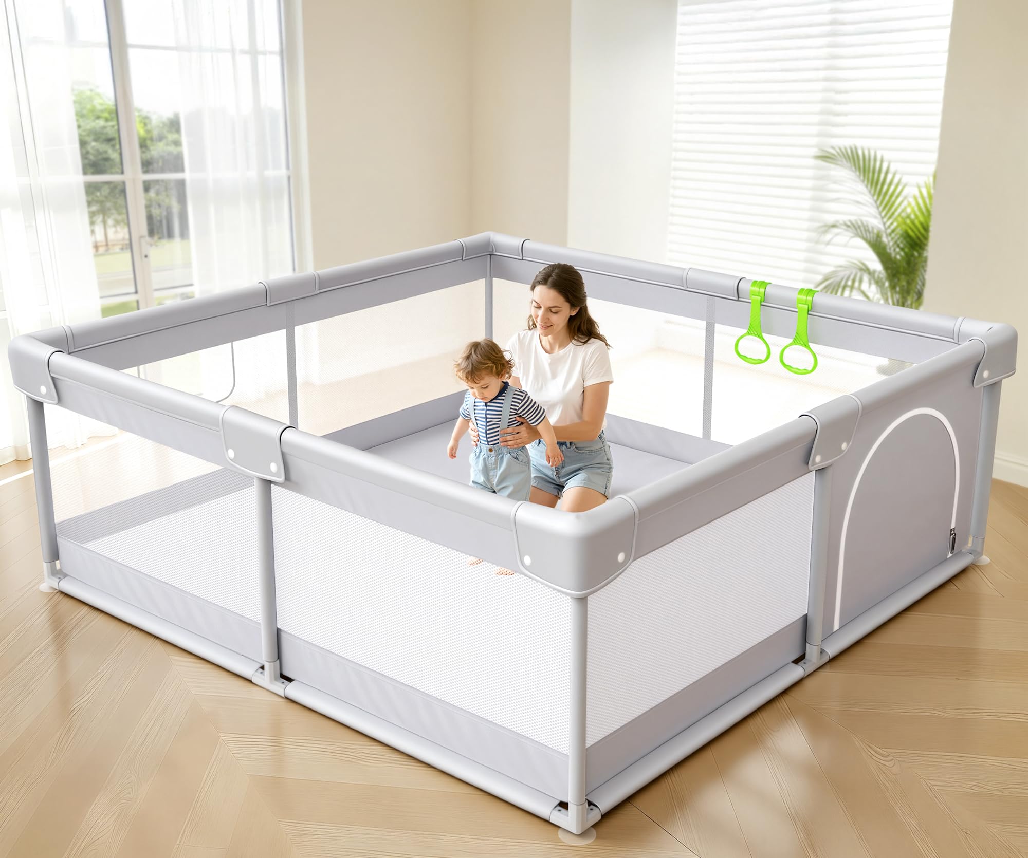 Fodoss Baby Playpen, 47×47in Playpen for Babies and Toddlers with Door | Baby Pl