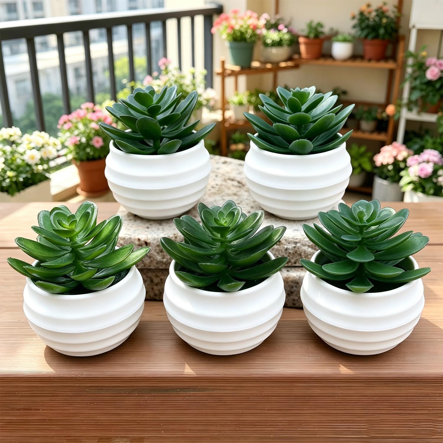 Artificial Succulent Plants Potted Small Fake Plants for Bedroom Living Room Off
