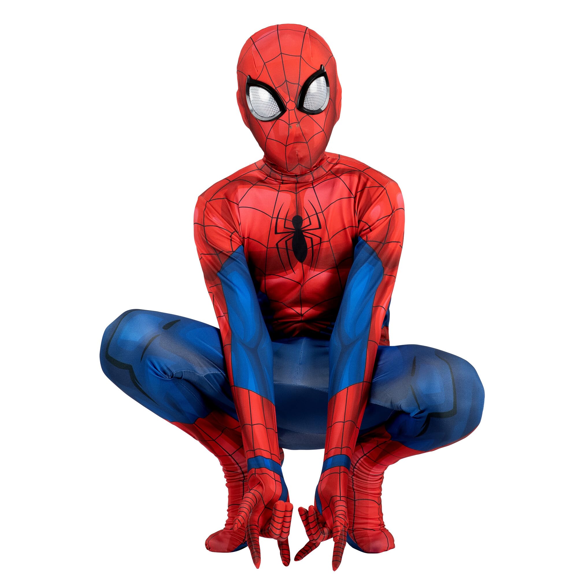 Marvel Spider-Man Official Youth Deluxe Zentai Costume - Deluxe Two-Way Stretch 