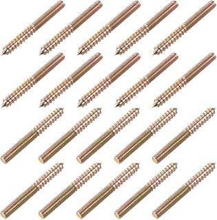 20pcs M6 Hanger Bolt Length 2-3/8"(60mm) Double Ended Bolt Self Tapping Screw 6mm Wood Joint Furniture Legs