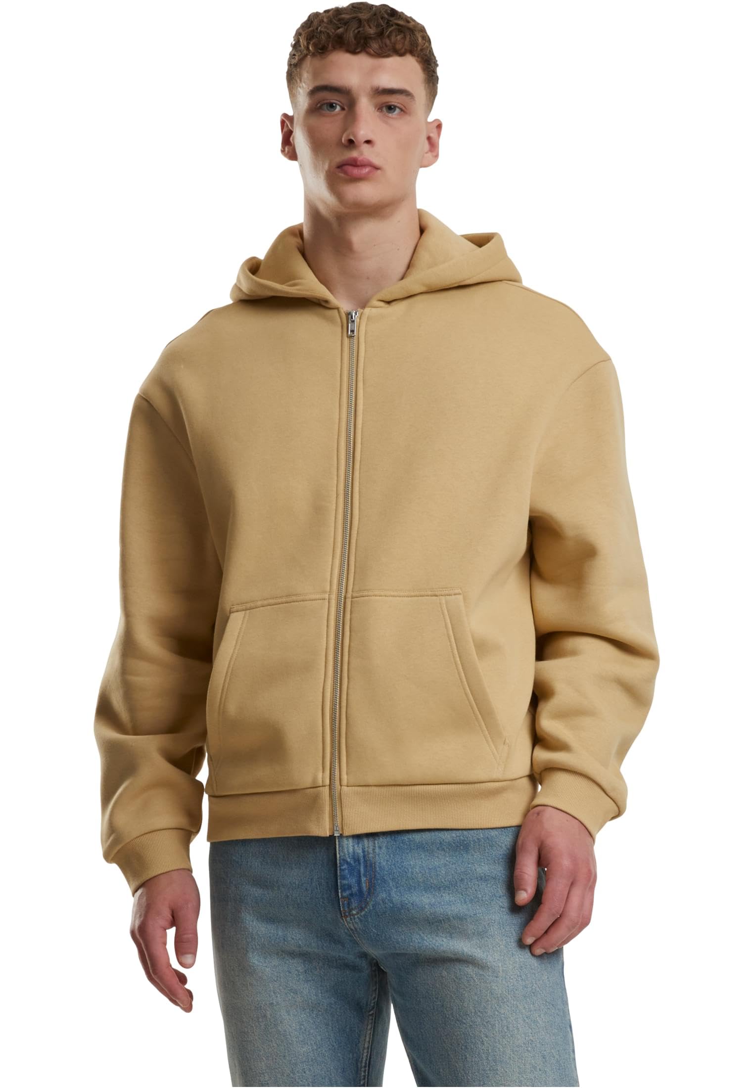 Urban Classics Fluffy Men's Hooded Sweatshirt with Zip Black