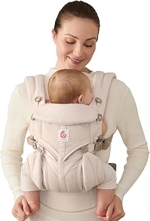 Ergobaby Omni Classic Baby Carrier for Newborn to Toddlers 0-48 Months | 4-Position Breathable Mesh Baby Carrier with Ergonomic Support, Fits 7-45 lbs, Natural Beige