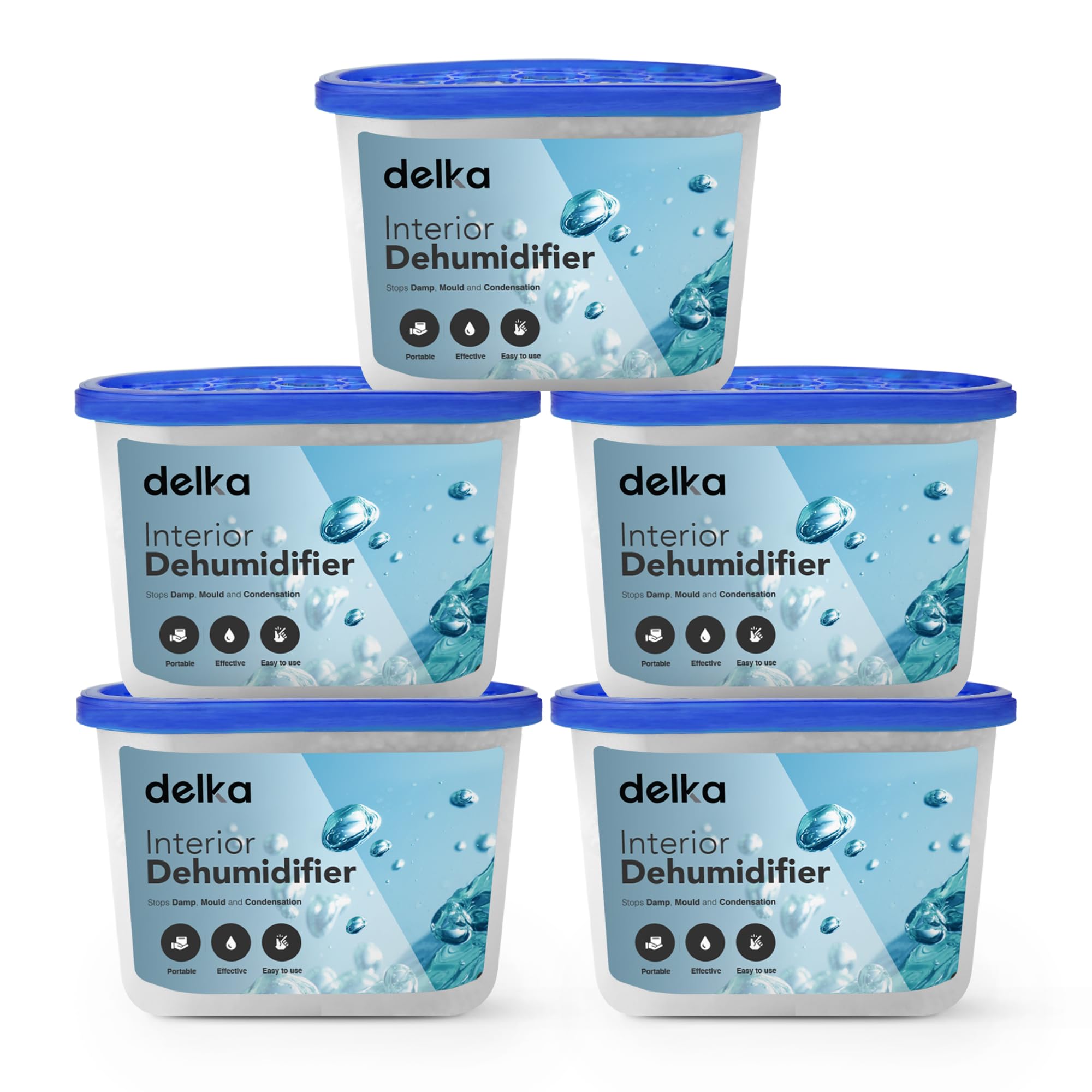 Delka Dehumidifiers 500ml Moisture, Damp Absorbers, Disposable Condensation Remo