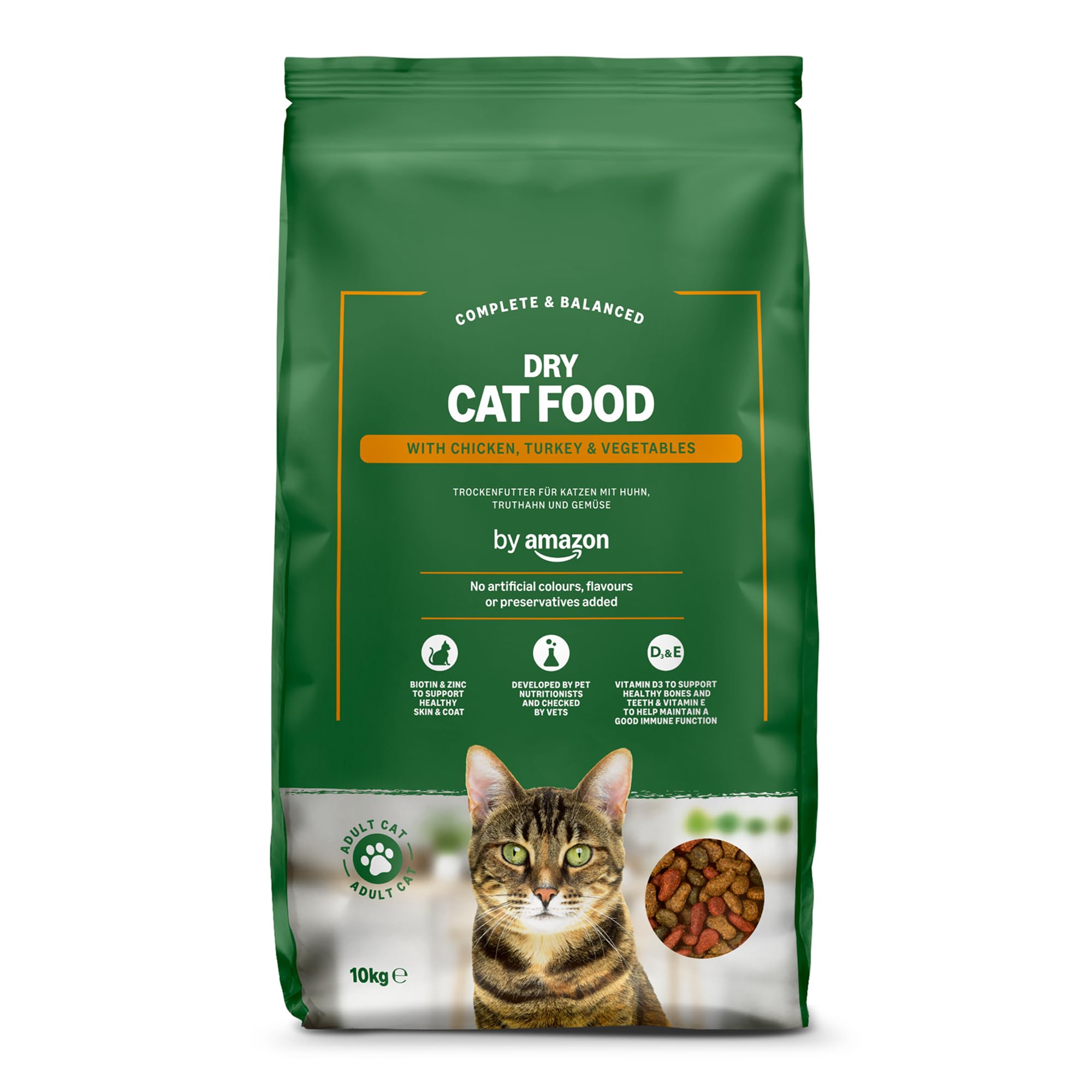 by Amazon - Complete Dry Adult Cat Food with Chicken, Turkey & Vegetables, 22 lb