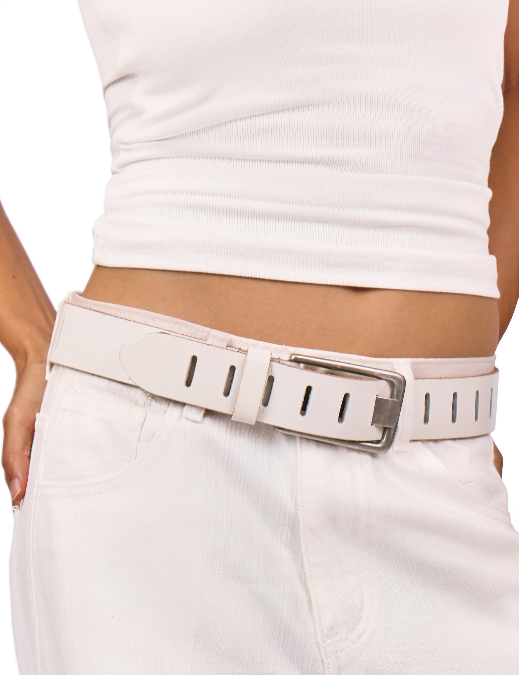 Women Full Grain Leather Belt for Jeans 1.57" Western Cowgirl Belt
