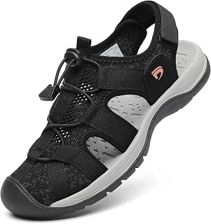 Dannto Women's Sports Sandals, Trekking Sandals, Outdoor Sandals, Closed Rubber Hiking Sandals, Summer Lightweight For Travel, Hiking