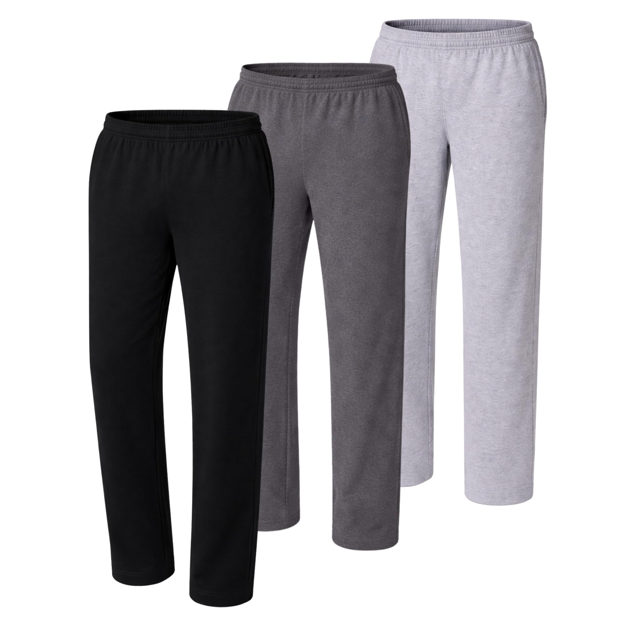 Hanes Men's Sweatpants Pack - 3-Pack - Essentials Midweight Cotton Jersey Lounge