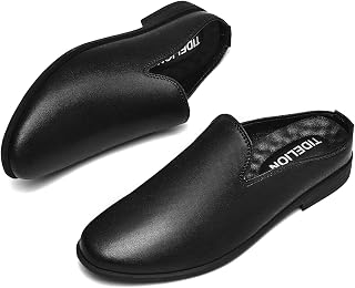 TIDELION Business Sandals, Men's, Office Shoes, Slip-On, Leather Shoes, Doctor Shoes, No Heel, Flat, Comfortable, Indoor Wear, Breathable, Commuting, Office