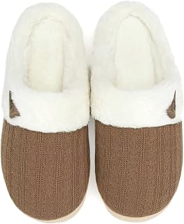 NineCiFun Women's House Slippers, Memory Foam Fuzzy Indoor Outdoor Shoes