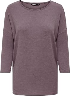 ONLY ONLGLAMOUR Slim 3/4 Sleeve Stretch Round Knit Sweater