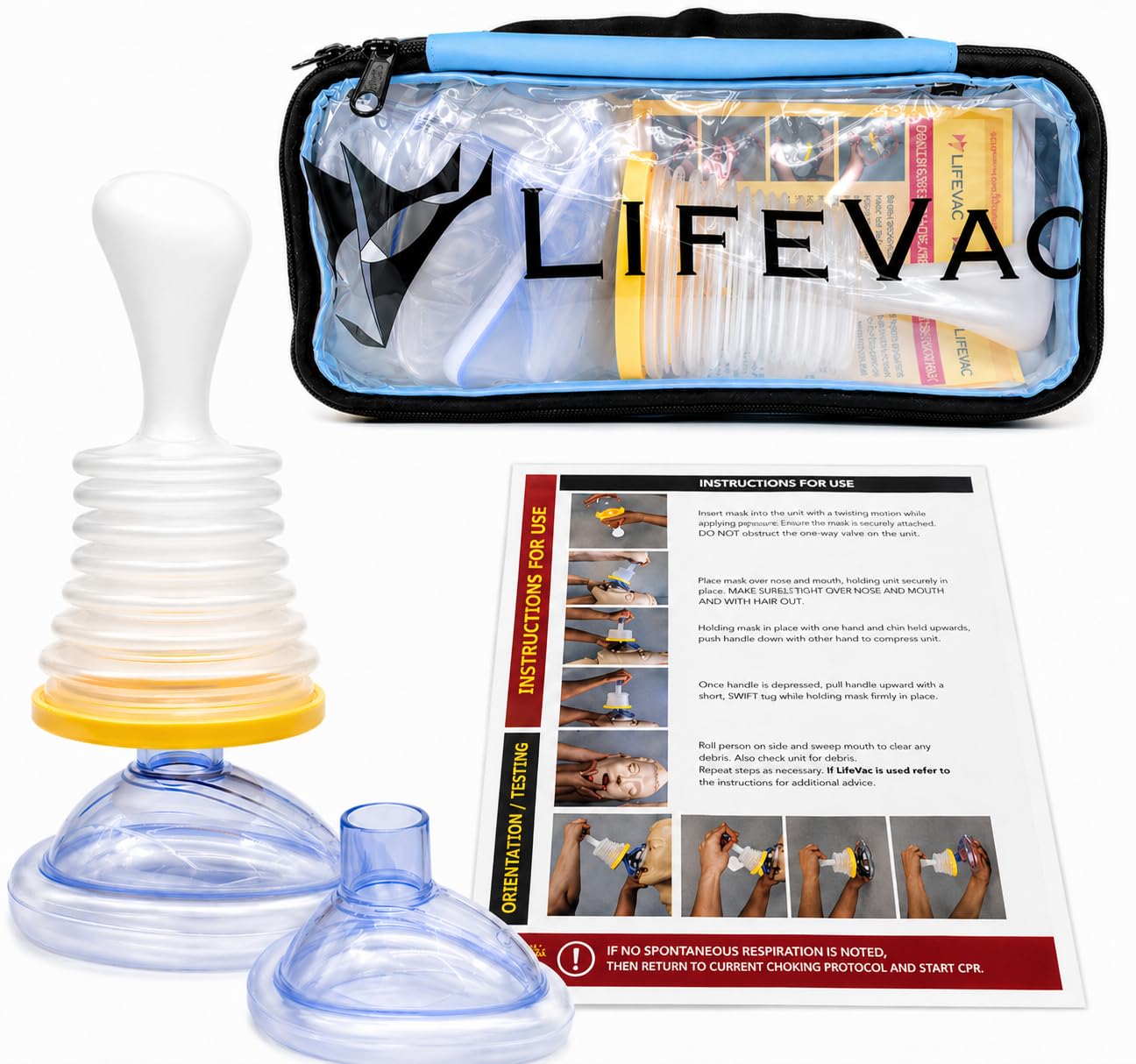 LifeVac Blue Travel Kit (Canadian Version) - Portable Suction Rescue Device, Fir