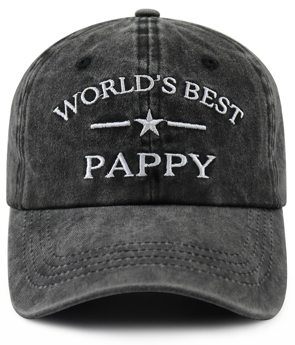 World's Best Dad Papa Pappy Grandpa Pops Papaw Baseball Hat for Men