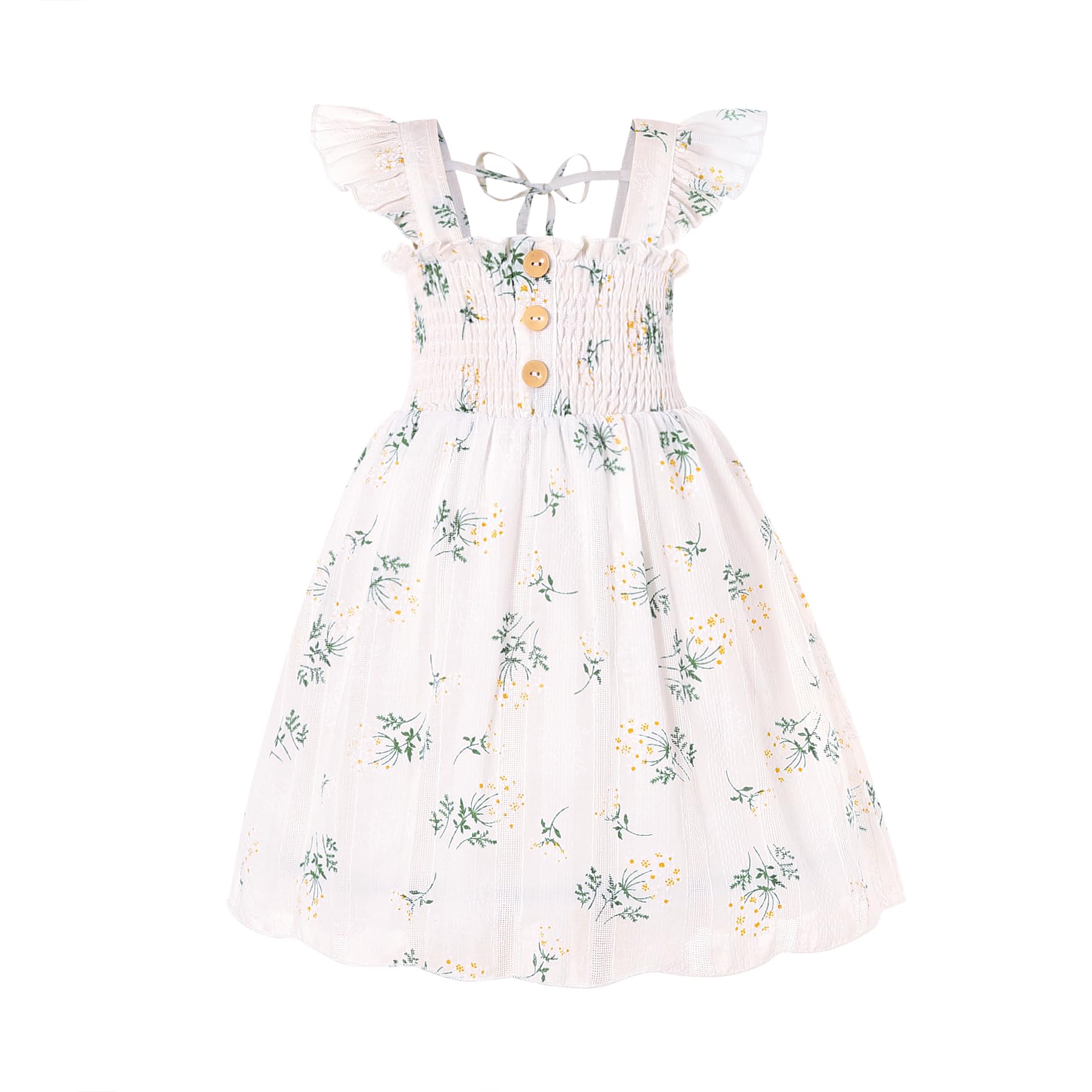 JEELLIGULAR Toddler Dress Ruffle Sleeveless Button Down Dress for Toddler Girl D