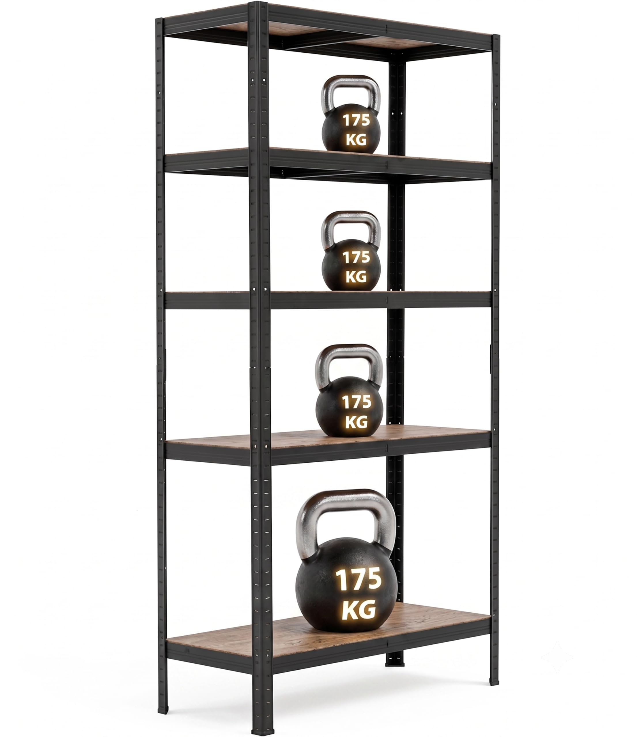 REQUISITE NEEDS 5 Tier Heavy Duty Garage Shelving Units 1.8M Metal Boltless Stor