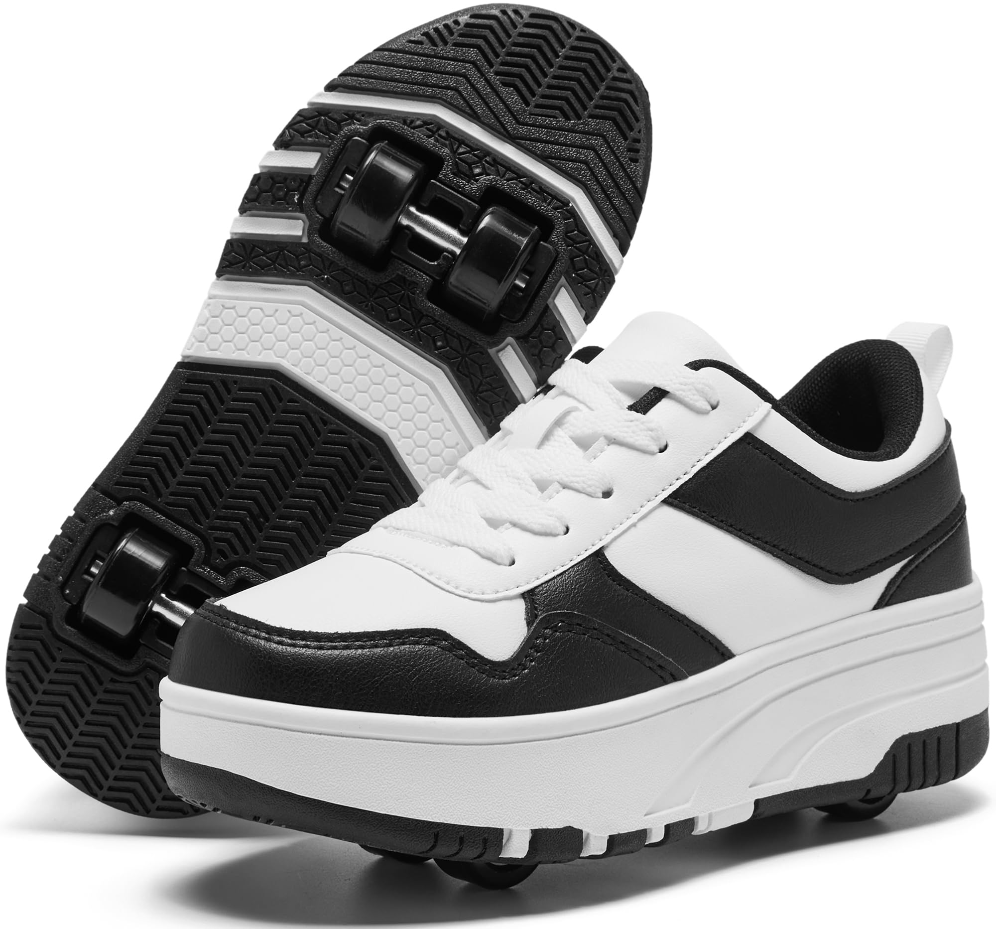 ANEFUN Roller Skate Shoes for Kids Girls Boys Detachable Wheeled Fashion Sneaker