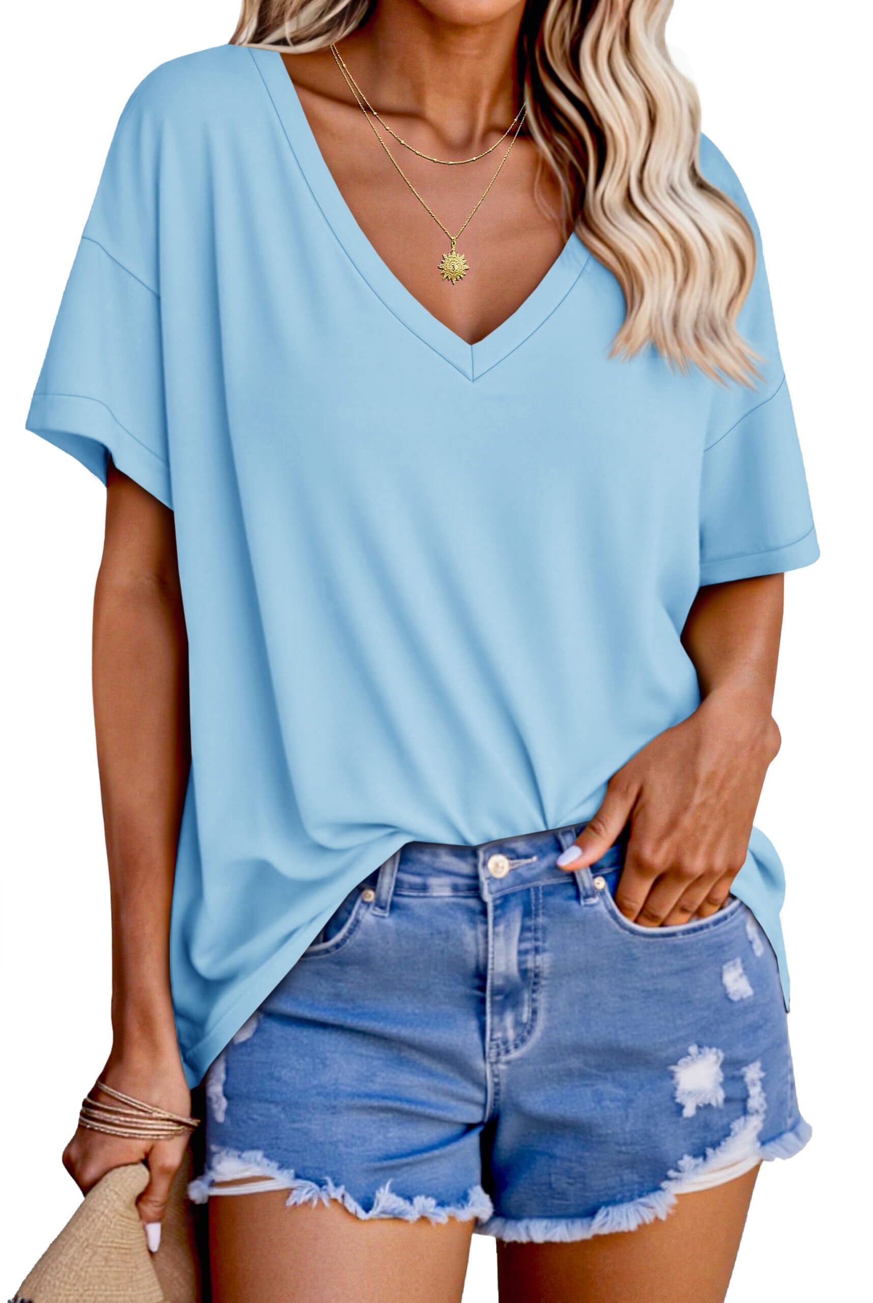 Tankaneo Women's Oversized Short Sleeve Loose Fit T-Shirt