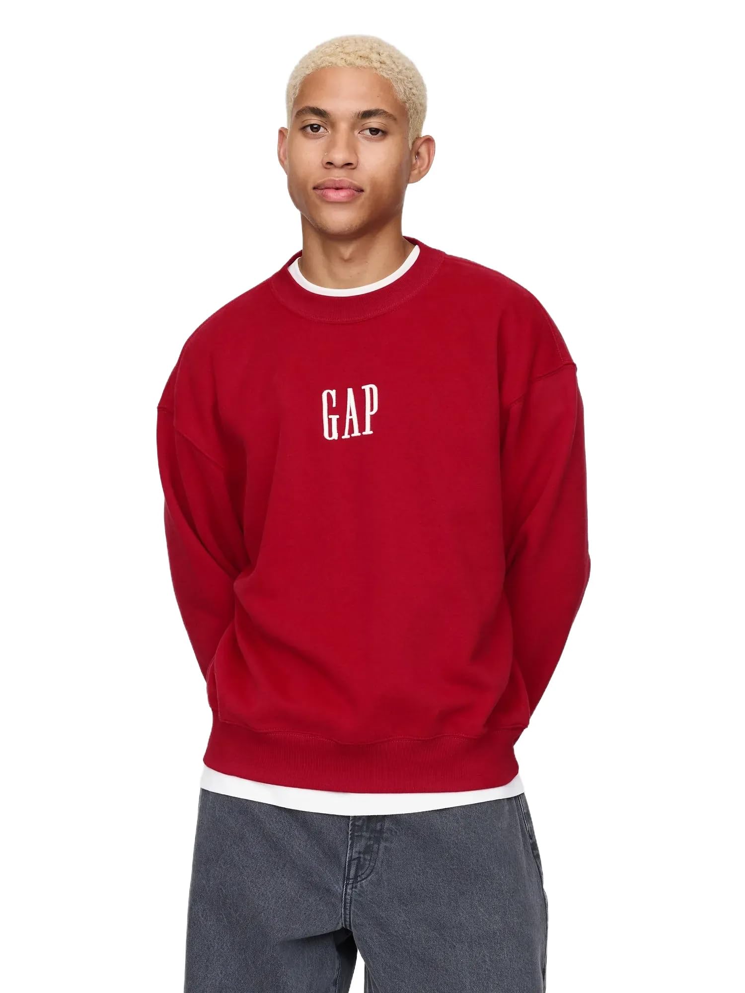 GAP Men's Logo Crewneck Fleece Sweatshirt