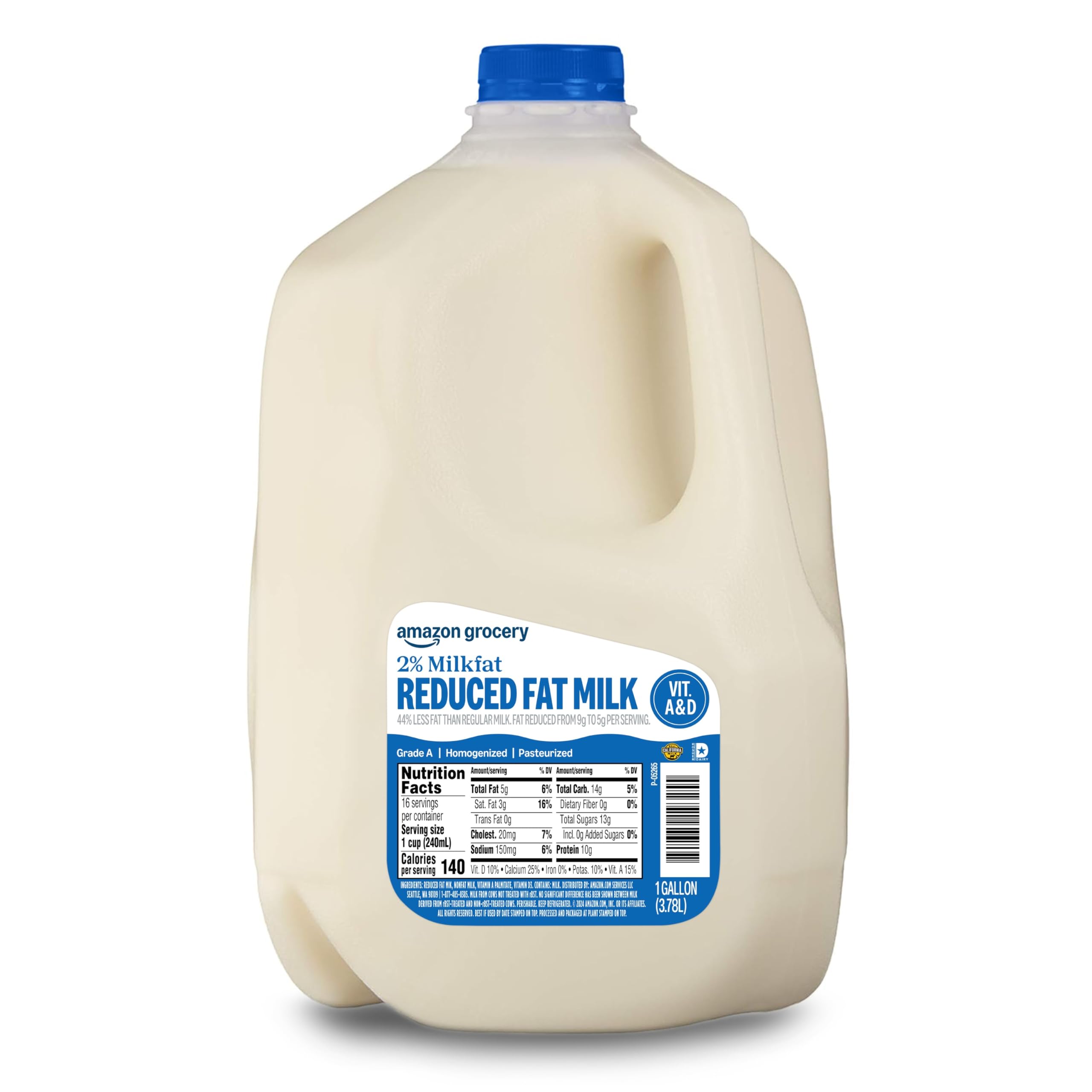 Amazon Grocery, 2% Reduced Fat Milk, 1 Gallon, 128 Fl Oz