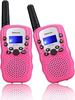 Retevis RT388 Walkie Talkies for Kids, Toys for 4-12 Year Old Girls Boys | Toy Gifts for Girls Pink Walkie Talkies 22 CH Flashlight, Birthday Gifts, Outdoor Garden Camping Family Trip(Pink 2 Pack)