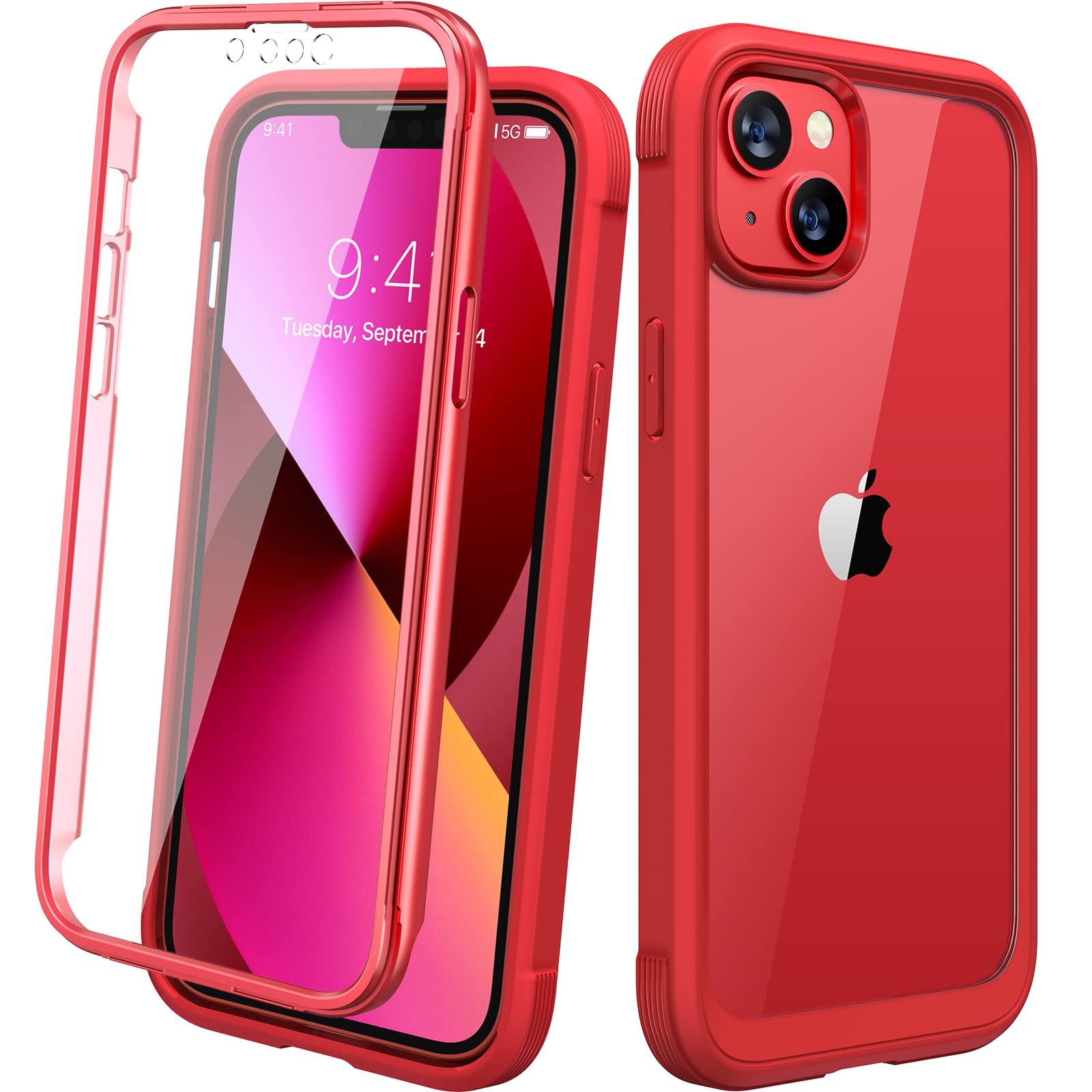 Diaclara Designed for iPhone 13 Case, Full Body Rugged Protection with Built-in 