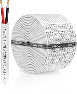 NAOEVO 12 Gauge Marine Wire Duplex, 12 AWG Wire, 12/2 Marine Cable, 100FT