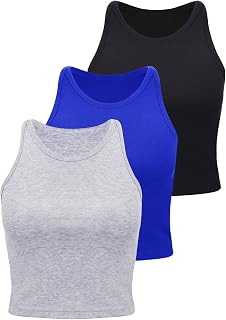 Boao Women's Basic Crop Top, Opaque, Pack of 3