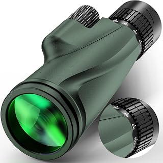 Monocular-Telescope 80x100 High Powered Monoculars High Definition for Adults High Powered with HD BAK4 Prism Smartphone Adapter Telescope Hunting Wildlife Bird Watching Travel Camping Hiking-Green