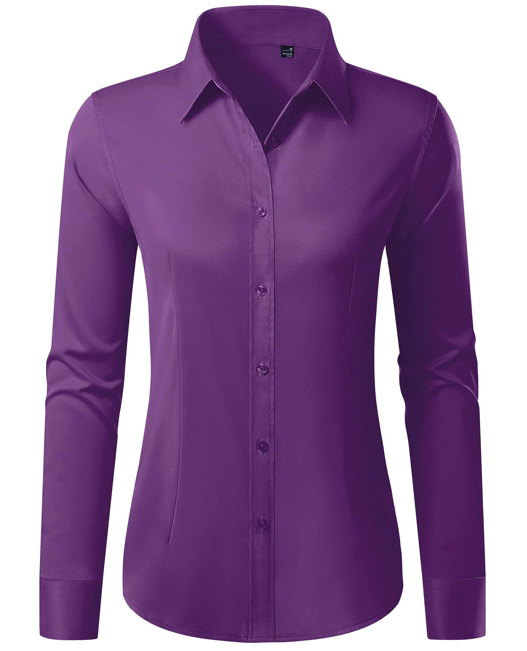 Button Down Shirts for Women Stain Shield Dress Shirt Wrinkle Free Classic Fit L