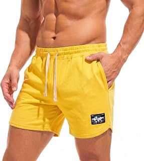 AIMPACT Pantalones cortos deportivos para hombre, de algodón, con bolsillos