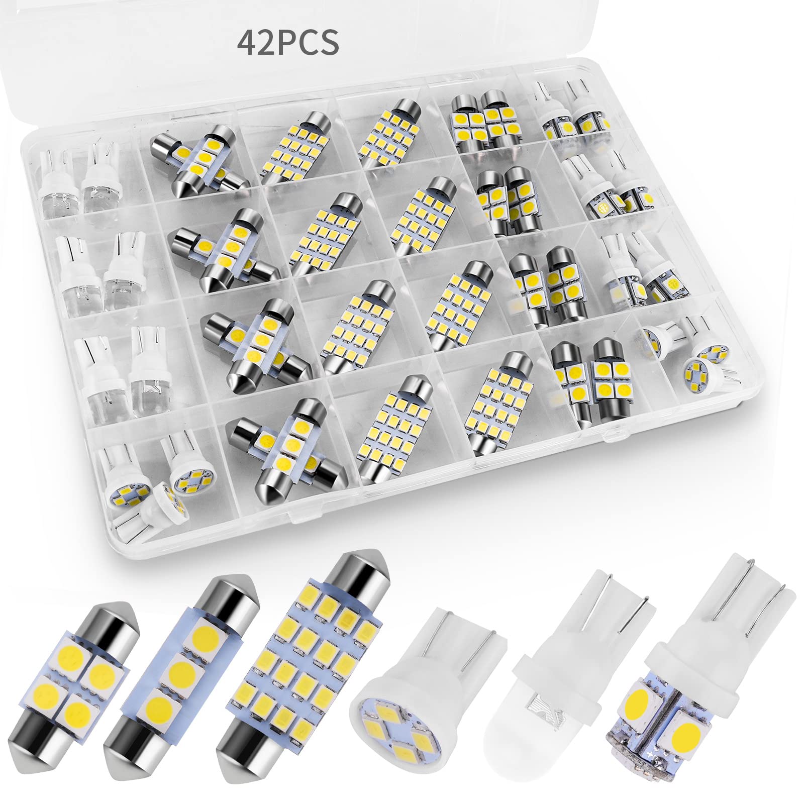 Zakolak 42 Pieces Interior Car Lights, Super Bright White Dome Map Tail Cab Ligh