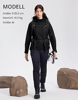 Pioneer Camp Women's Rain Jacket Waterproof Lightweight Breathable Windbreaker Windproof Outdoor Jacket with Removable Hood