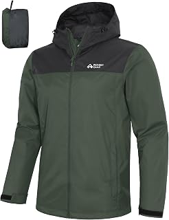 Pioneer Camp Men's Waterproof Jacket with Hood - Sports Waterproof Cycling Jacket with Windproof Protection