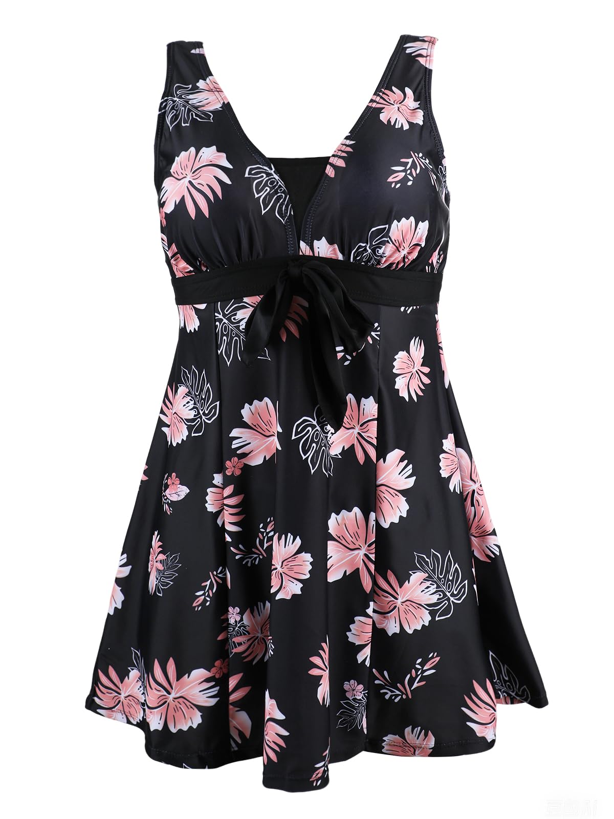 Ecupper Womens One Piece Swimdress Shaping Body Swimsuit Floral Plus Size Bathin