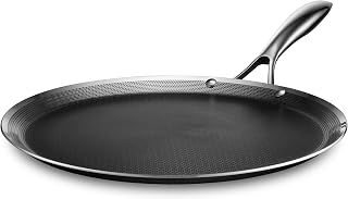 HexClad 13" Hybrid Nonstick Griddle Pan, BBQ, Dishwasher and Oven Safe | Stay-Cool Handles, Dishwasher and Oven Safe up to 900°F, Compatible with All Cooktops